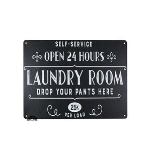 Laundry DROP YOUR PANTS Metal Farmhouse Laundry Room Sign Country Wall Deco NEW